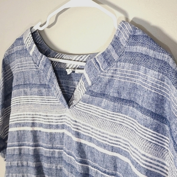 Artisan NY striped linen blend top, size M - Picture 3 of 6